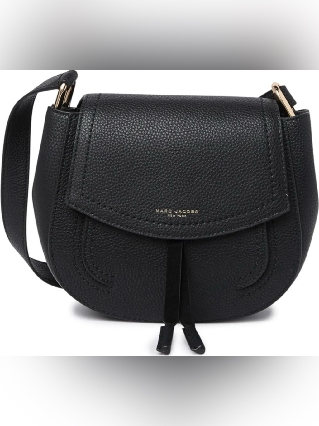 Marc Jacobs Maverick Saddle Bag Black Pebbled Leather